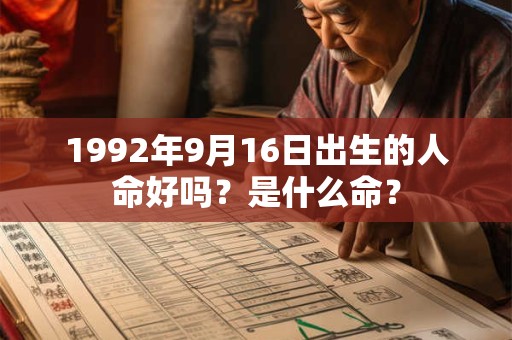 1992年9月16日出生的人命好吗?是什么命? 1992年9月16日出生的人命好吗?是什么命?