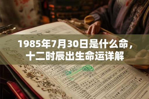 1985年7月30日是什么命，十二时辰出生命运详解