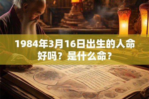 1984年3月16日出生的人命好吗？是什么命？