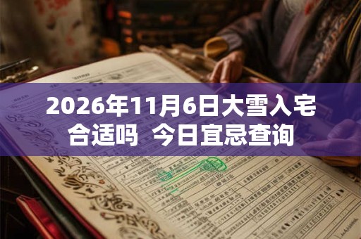 2026年11月6日大雪入宅合适吗  今日宜忌查询