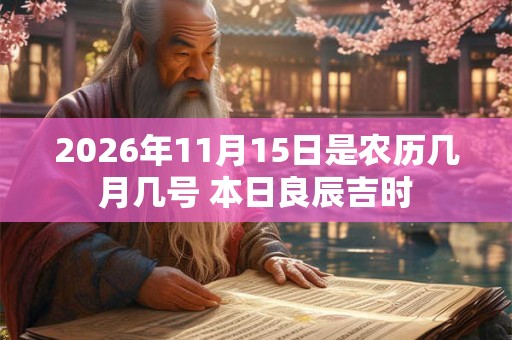 2026年11月15日是农历几月几号 本日良辰吉时