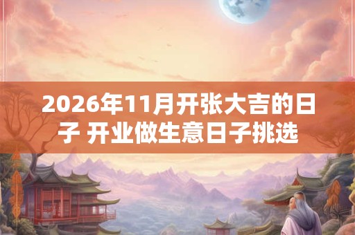 2026年11月开张大吉的日子 开业做生意日子挑选