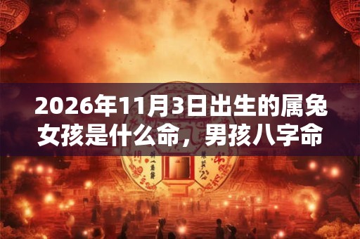 2026年11月3日出生的属兔女孩是什么命，男孩八字命运分析
