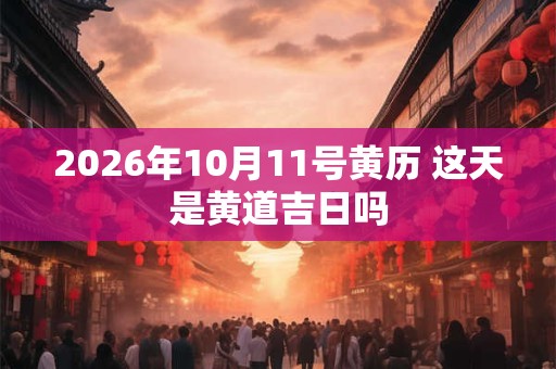 2026年10月11号黄历 这天是黄道吉日吗