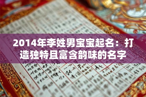 2014年李姓男宝宝起名：打造独特且富含韵味的名字