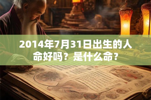 2014年7月31日出生的人命好吗？是什么命？