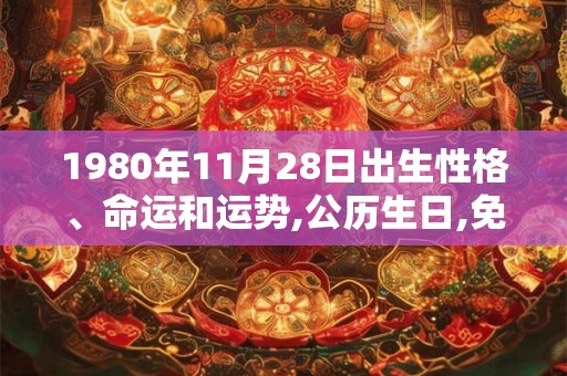 1980年11月28日出生性格、命运和运势,公历生日,免费算命 1980年11月28日出生性格、命运和运势,公历生日,免费算命