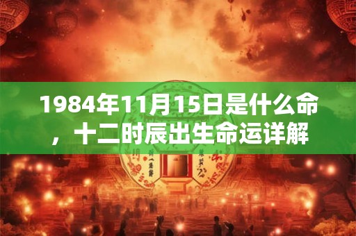 1984年11月15日是什么命，十二时辰出生命运详解