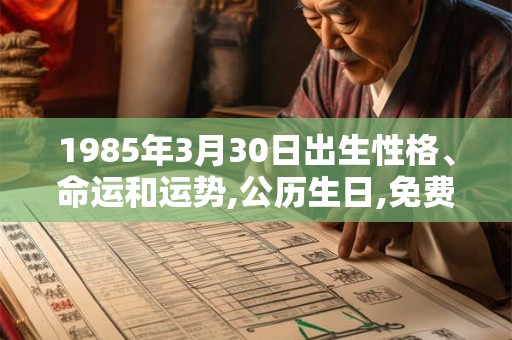 1985年3月30日出生性格、命运和运势,公历生日,免费算命