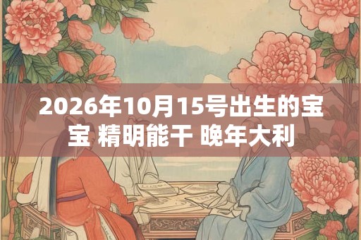 2026年10月15号出生的宝宝 精明能干 晚年大利 2026年10月15号出生的宝宝 精明能干 晚年大利