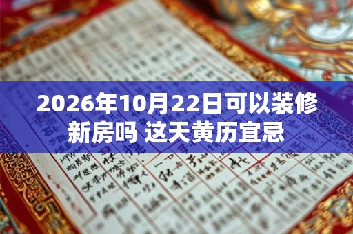2026年10月22日可以装修新房吗 这天黄历宜忌