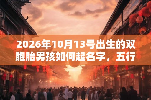 2026年10月13号出生的双胞胎男孩如何起名字，五行属什么
