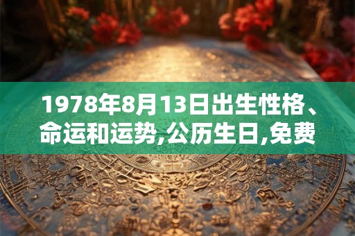 1978年8月13日出生性格、命运和运势,公历生日,免费算命