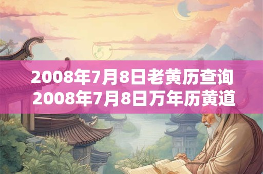 2008年7月8日老黄历查询 2008年7月8日万年历黄道吉日