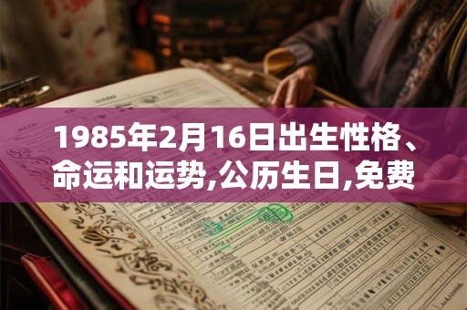 1985年2月16日出生性格、命运和运势,公历生日,免费算命