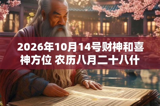 2026年10月14号财神和喜神方位 农历八月二十八什么时辰吉 2026年10月14号财神和喜神方位 农历八月二十八什么时辰吉