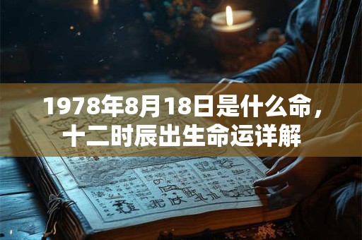 1978年8月18日是什么命，十二时辰出生命运详解