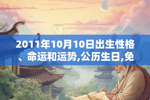2011年10月10日出生性格、命运和运势,公历生日,免费算命