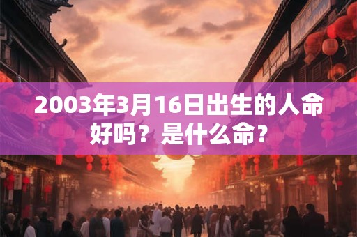 2003年3月16日出生的人命好吗？是什么命？