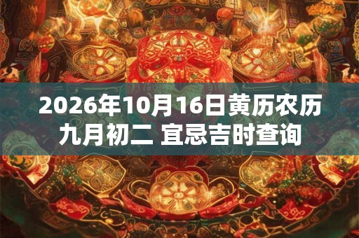 2026年10月16日黄历农历九月初二 宜忌吉时查询
