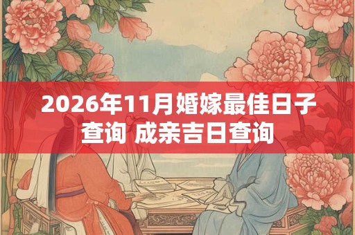 2026年11月婚嫁最佳日子查询 成亲吉日查询