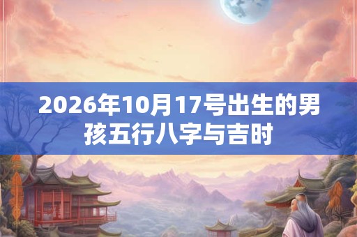 2026年10月17号出生的男孩五行八字与吉时