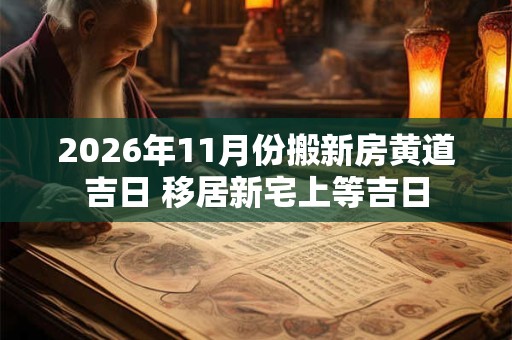 2026年11月份搬新房黄道吉日 移居新宅上等吉日