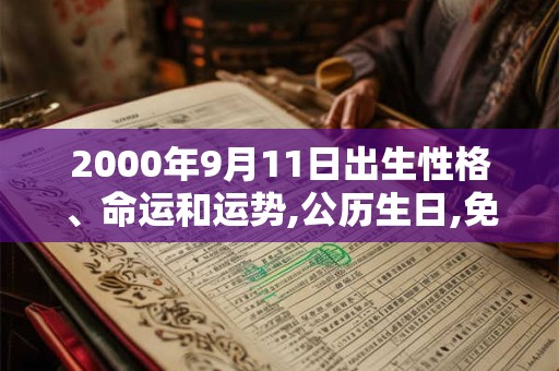 2000年9月11日出生性格、命运和运势,公历生日,免费算命