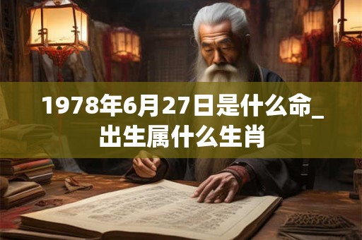 1978年6月27日是什么命_出生属什么生肖