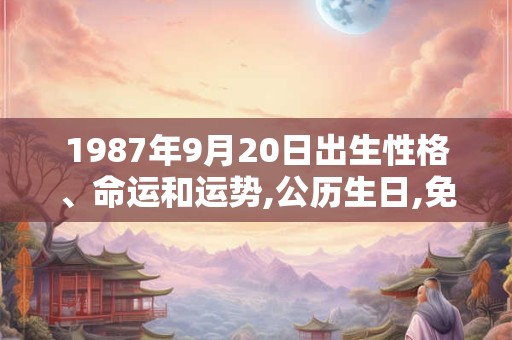 1987年9月20日出生性格、命运和运势,公历生日,免费算命