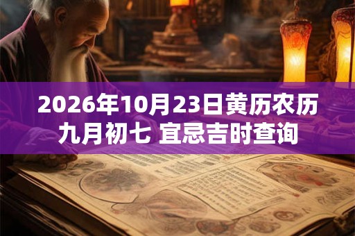 2026年10月23日黄历农历九月初七 宜忌吉时查询