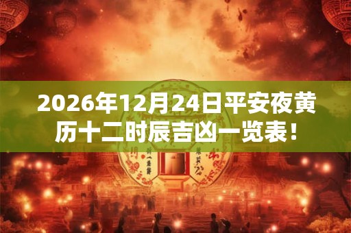 2026年12月24日平安夜黄历十二时辰吉凶一览表！