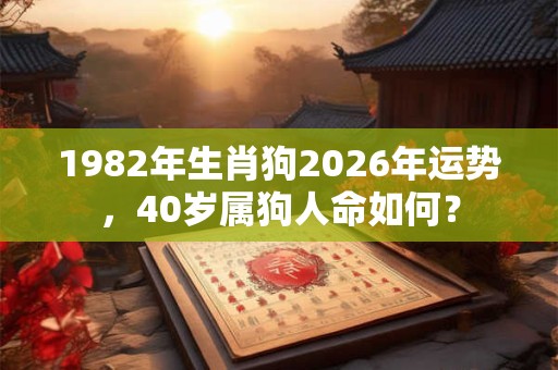 1982年生肖狗2026年运势,40岁属狗人命如何? 1982年生肖狗2026年运势,40岁属狗人命如何?
