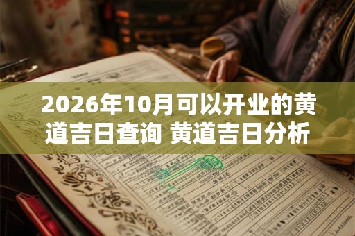 2026年10月可以开业的黄道吉日查询 黄道吉日分析