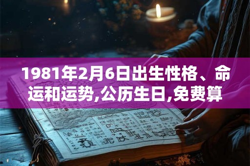 1981年2月6日出生性格、命运和运势,公历生日,免费算命