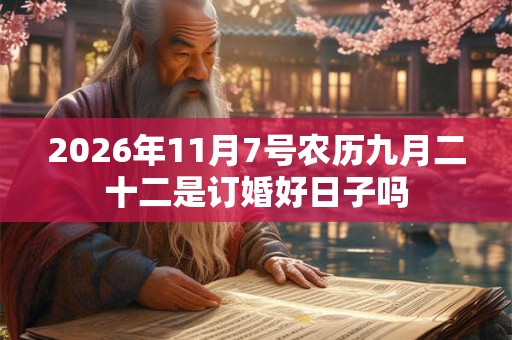 2026年11月7号农历九月二十二是订婚好日子吗