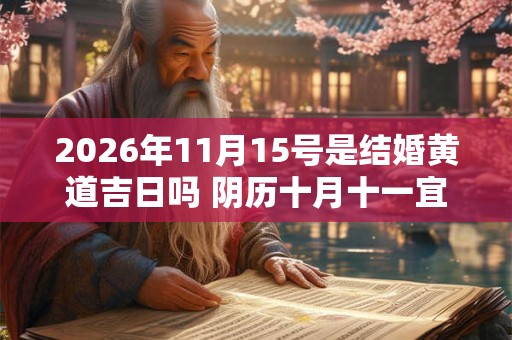 2026年11月15号是结婚黄道吉日吗 阴历十月十一宜嫁娶吗