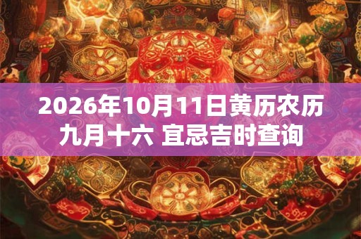 2026年10月11日黄历农历九月十六 宜忌吉时查询