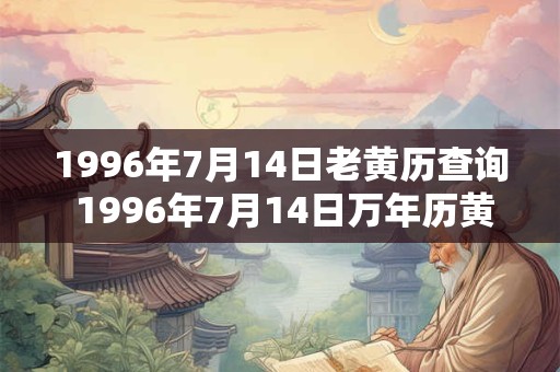 1996年7月14日老黄历查询 1996年7月14日万年历黄道吉日