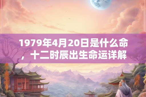 1979年4月20日是什么命,十二时辰出生命运详解 1979年4月20日是什么命,十二时辰出生命运详解