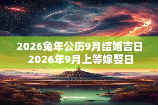 2026兔年公历9月结婚吉日 2026年9月上等嫁娶日