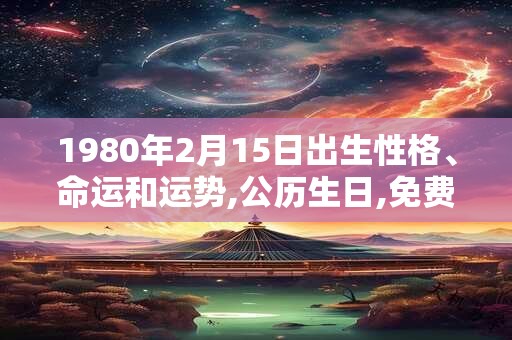 1980年2月15日出生性格、命运和运势,公历生日,免费算命