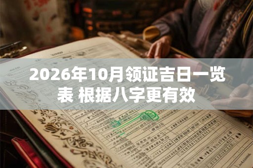 2026年10月领证吉日一览表 根据八字更有效 2026年10月领证吉日一览表 根据八字更有效