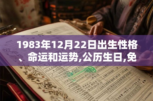1983年12月22日出生性格、命运和运势,公历生日,免费算命