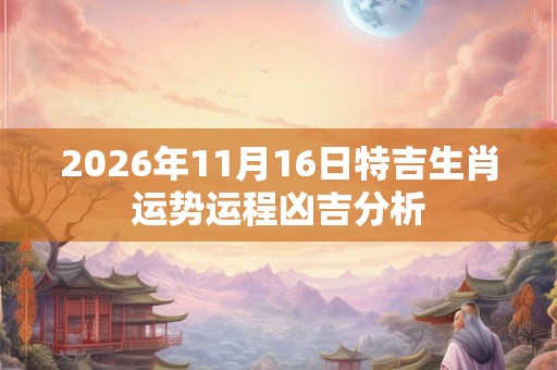 2026年11月16日特吉生肖运势运程凶吉分析