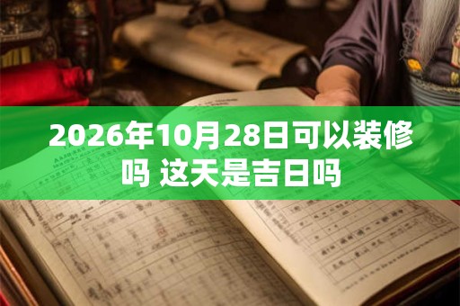 2026年10月28日可以装修吗 这天是吉日吗