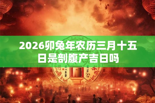 2026卯兔年农历三月十五日是剖腹产吉日吗 2026卯兔年农历三月十五日是剖腹产吉日吗