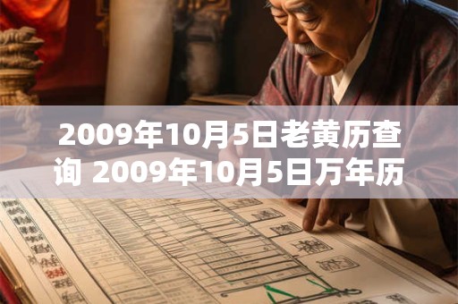 2009年10月5日老黄历查询 2009年10月5日万年历黄道吉日 2009年10月5日老黄历查询 2009年10月5日万年历黄道吉日