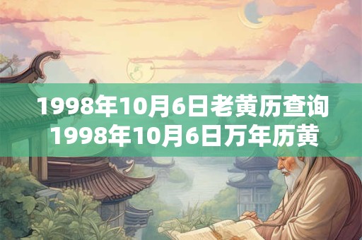 1998年10月6日老黄历查询 1998年10月6日万年历黄道吉日 1998年10月6日老黄历查询 1998年10月6日万年历黄道吉日
