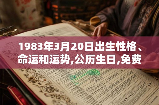 1983年3月20日出生性格、命运和运势,公历生日,免费算命